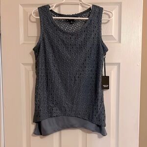 Vera Wang Black Asymmetrical Sleeveless Tank Top